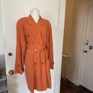 Silk and Lined Women's Rust Trench Coat